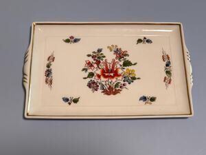 Richard Ginori Porcelain 12" x 9 1/4 Tray, Birds of Paradise Motif Italy